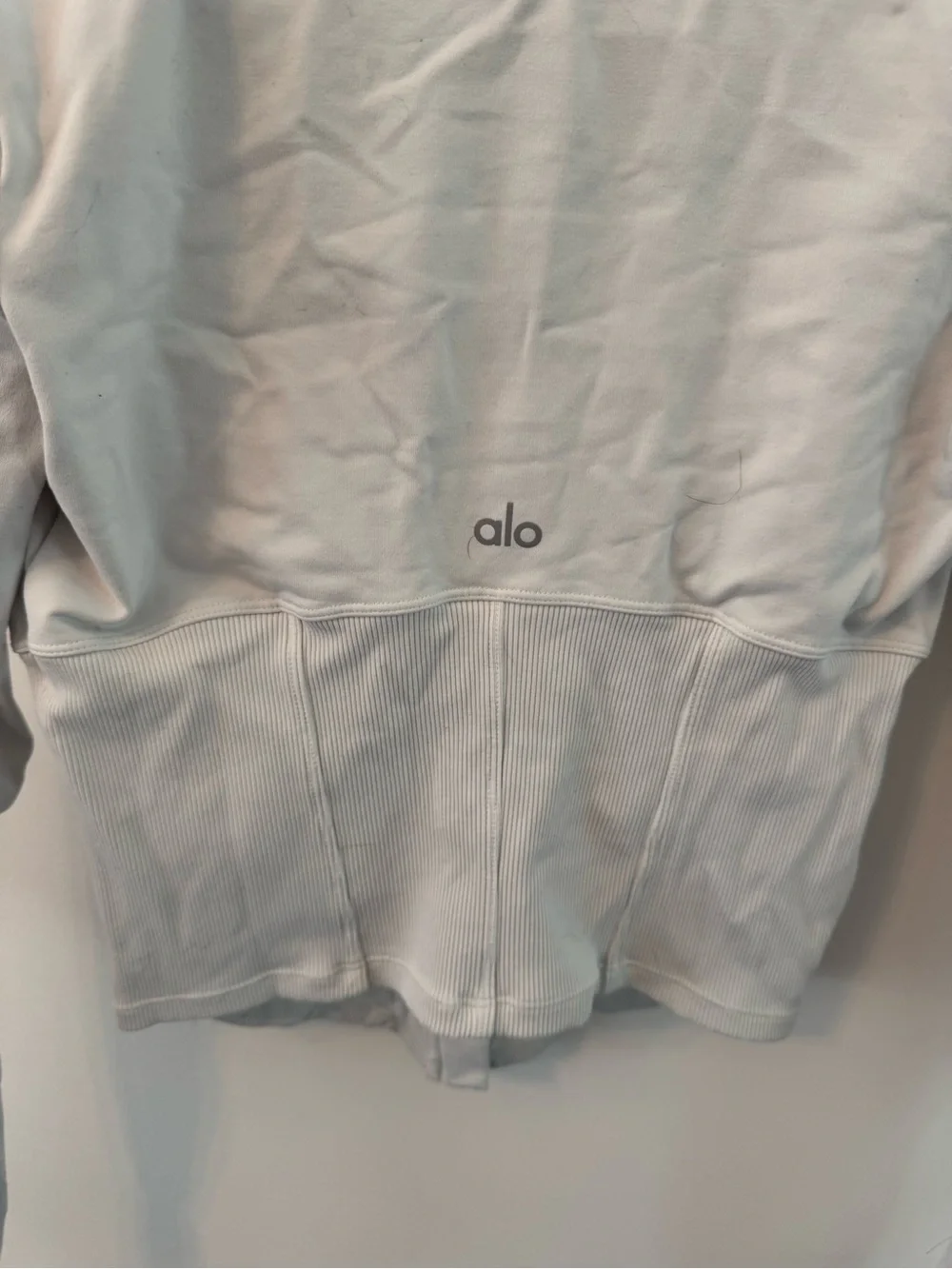 ALO Yoga White Zip-Front Corset Jacket